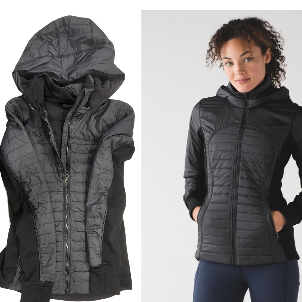 Lululemon first mile jacket sz 4 black excellent condition worn 2x